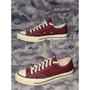 Converse Chuck 70 Ox Burgundy Low Top Sneakers Mens 8.5 Womens 10.5 171570C